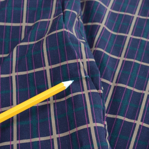 Theory Wool Blend Crop Cuff York Plaid Pants Size 4 - Picture 9 of 12